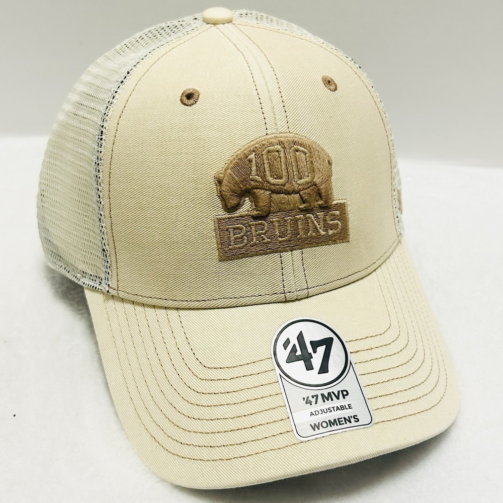 '47 Brand Boston Bruins Centennial Haze Women's MVP Trucker Hat Adjustable Tan - Picture 3 of 5
